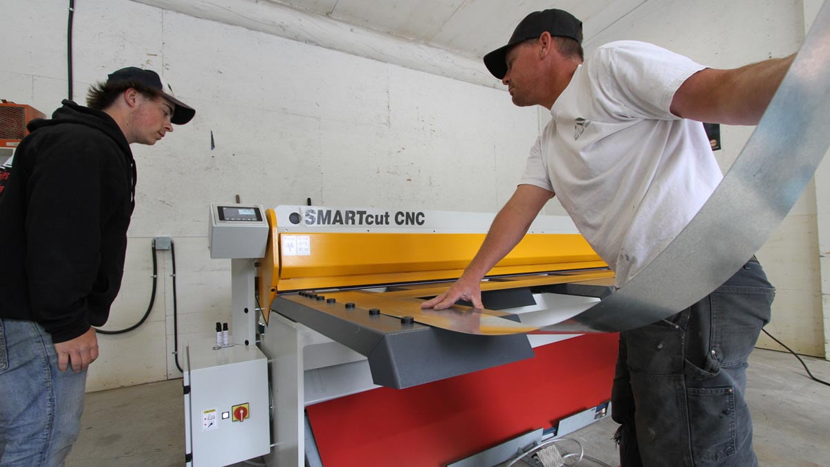 Matt Cladd Custom CNC shearing machine for roofing
